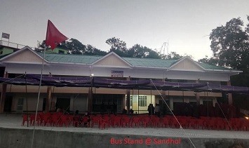 Newly constructed bus stand at Sandhole